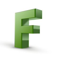 3d green letter F