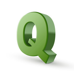 3d green letter Q