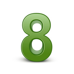 3d shiny green number 8