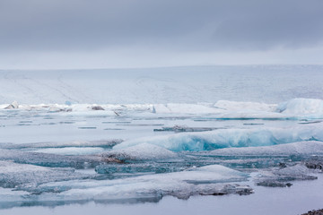 Fototapeta na wymiar Icebergs in Jokulsarlon Glacier Lagoon, Iceland