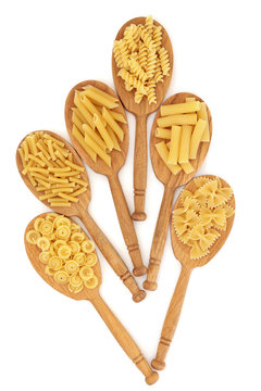 Pasta in Oak Spoons