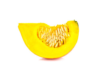 Fresh orange pumpkin isolated on white background