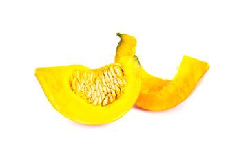 Fresh orange pumpkin isolated on white background