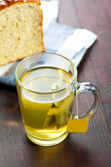 A cup of tea and bread