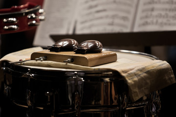 Orchestral castanets in a symphony orchestra