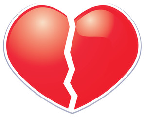 Broken heart sticker symbol