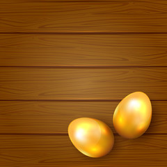 Two golden Easter eggs