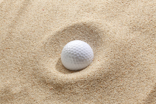Golf-ball in bunker