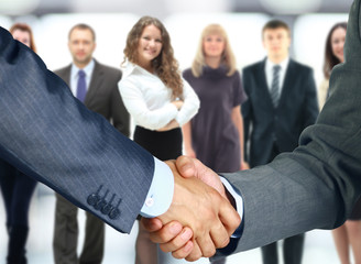 Business handshake and business people