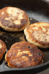 Cooking: frying pancakes