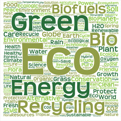 Conceptual green eco or ecology word cloud