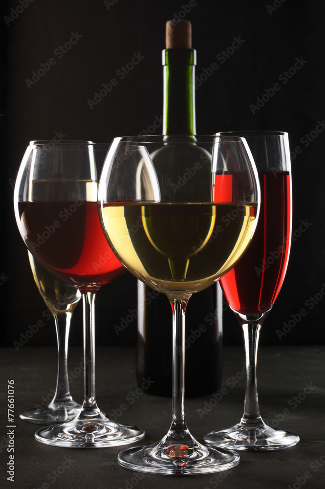 Canvas Prints red and white wine