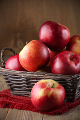 Red apples in basket