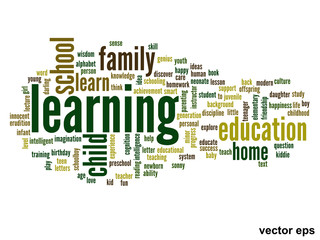 Vector conceptual  education word cloud