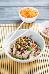 Chinese noodles with tuna