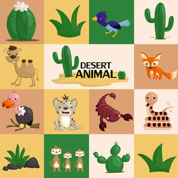 square desert animal vector