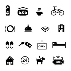 set of icons for hotel service