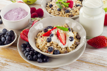 muesli breakfast with  berries