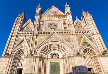 Fototapeta na wymiar medieval cathedral in Orvieto, Umbria, Italy