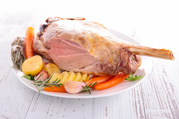 lamb leg and vegetable