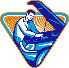 Automobile Mechanic Repair Car Retro