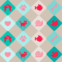 seamless background with pets
