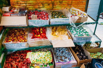 Display of sweets at the local farmers market.