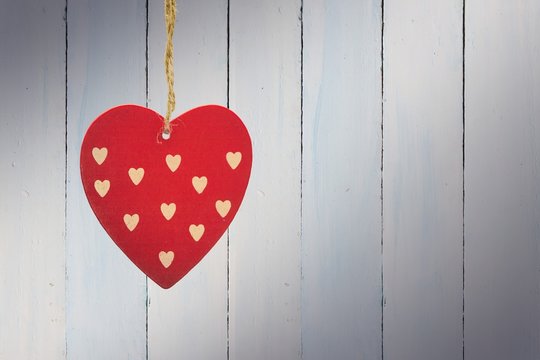 Composite image of cute heart decoration
