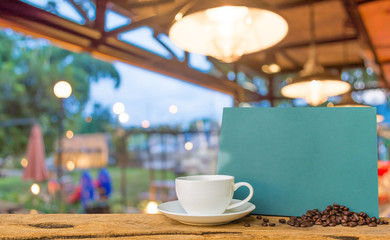 Coffee shop blur background with bokeh