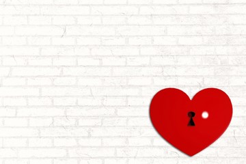 Composite image of love heart lock