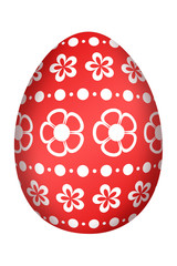 Oeuf de Pâques Fleurs Rouge