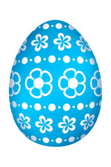 Oeuf de Pâques Fleurs Bleu