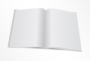 blank opened magazine mock template