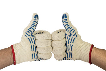 Two thumbs up isolated with white background