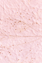Mulberry paper with dry grass texture pink background