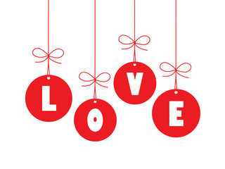 LOVE (hanging baubles day valentine romance)