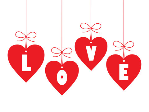 "LOVE" (day valentine romance decorations hearts I love you)