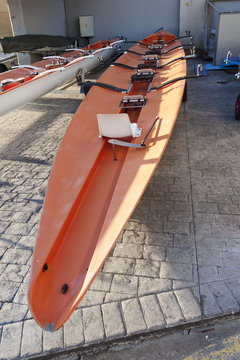 Racing rowing boat stern
