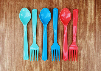 color spoons and forks