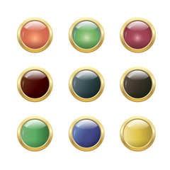 Set of glossy round buttons