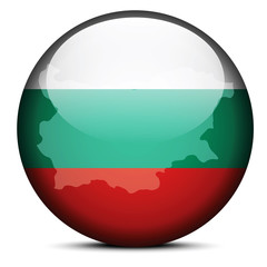 Map on flag button of Republic of Bulgaria