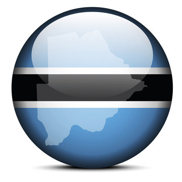 Map on flag button of Republic of Botswana