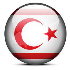 Map on flag button of Turkish Republic of North Cyprus