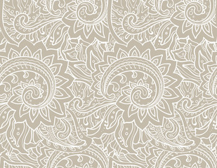 Seamless vector pattern with traditional oriental floral ornamen