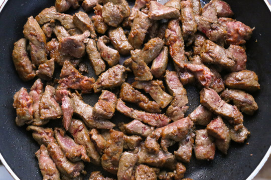roasted beef liver bits