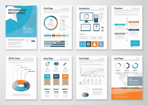Collection Infographic elements for business brochures