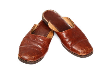 Leather slippers