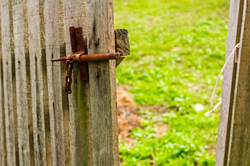 Old open wooden fence