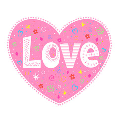 Love lettering decorative heart