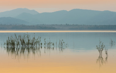 Beautiful sunset over the mountain